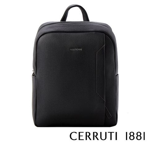 【CERRUTI 1881】頂級義大利小牛皮後背包 CEZA05323M 全新專櫃展示品(黑色)