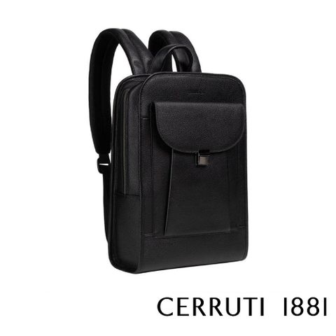 Cerruti 1881 限量2折 頂級義大利小牛皮後背包 CEZA06173M 全新專櫃展示品(黑色)