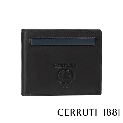【Cerruti 1881】頂級義大利小牛皮12卡短夾皮夾 AKIRA系列 全新專櫃展示品 (黑色 CEPU05703M)