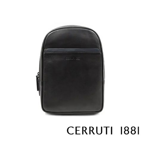 【CERRUTI 1881】頂級義大利小牛皮單肩包 CEBO06533M 全新專櫃展示品(黑色)