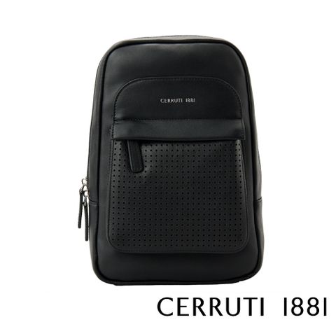 【CERRUTI 1881】頂級義大利小牛皮單肩包 CEBO06544M 全新專櫃展示品(黑色)