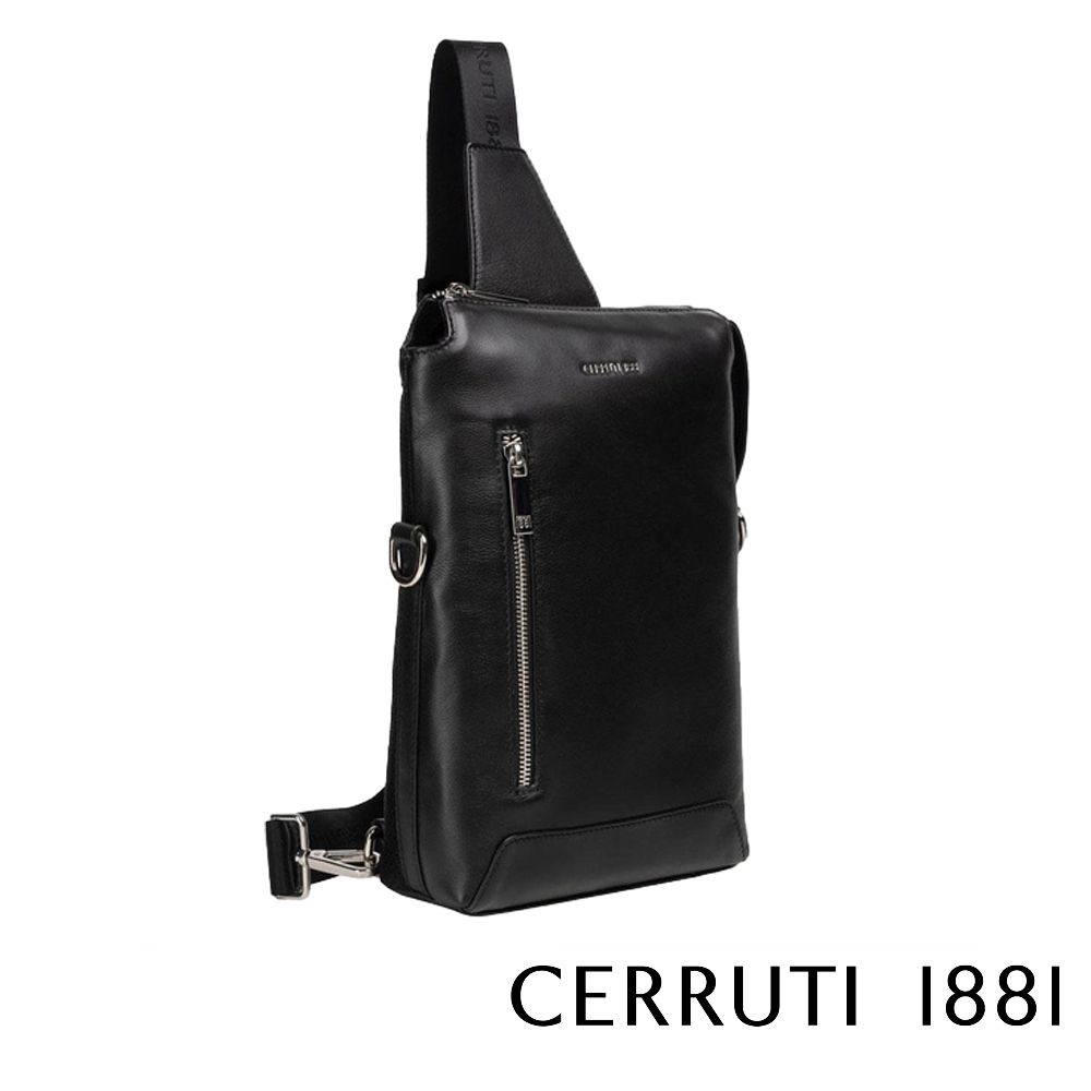 Cerruti 1881 頂級義大利小牛皮單肩包 CEBO06557M 全新專櫃展示品(黑色)