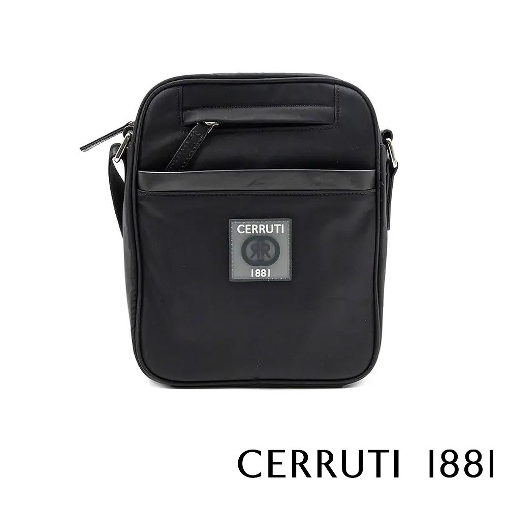 Cerruti 1881 頂級義大利小牛皮斜背包 CEBO06415N 全新專櫃展示品(黑色)