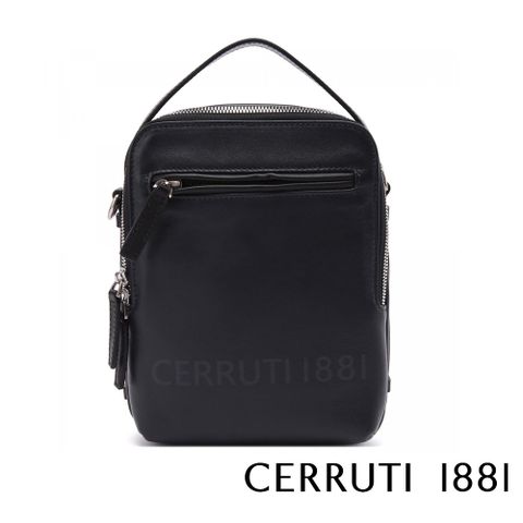 【CERRUTI 1881】頂級義大利小牛皮手提斜背包 CEBO05335M 全新專櫃展示品(深藍色)