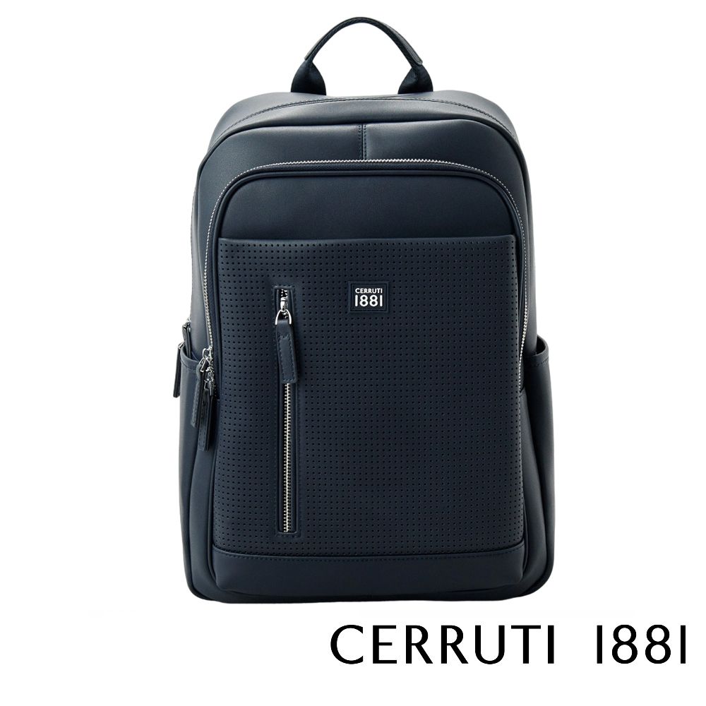 Cerruti 1881 頂級義大利小牛皮後背包 CEZA06516M 全新專櫃展示品(藍色)