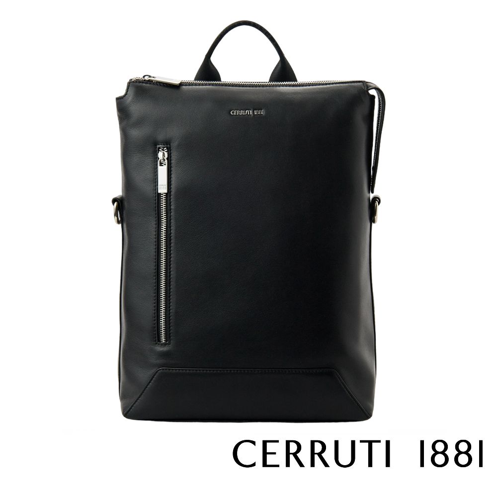 Cerruti 1881 頂級義大利小牛皮後背包 CEZA06554M 全新專櫃展示品(黑色)