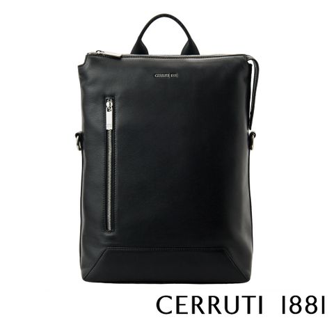 【CERRUTI 1881】頂級義大利小牛皮後背包 CEZA06554M 全新專櫃展示品(黑色)
