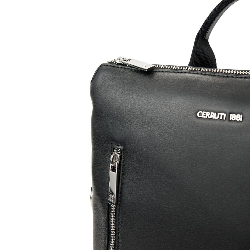 Cerruti 1881 頂級義大利小牛皮後背包 CEZA06554M 全新專櫃展示品(黑色)