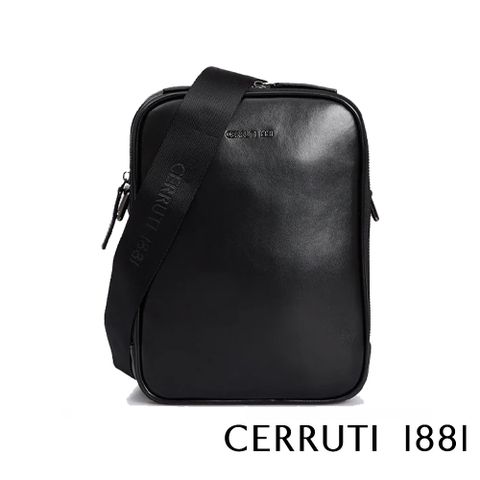 Cerruti 1881 義大利頂級小牛皮側背包肩背包 CEBO05607M 全新專櫃展示品(黑色)