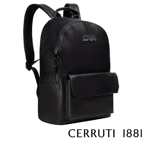 Cerruti 1881 限量2折 義大利頂級小牛皮後背包 CEZA06273M 全新專櫃展示品(黑色)