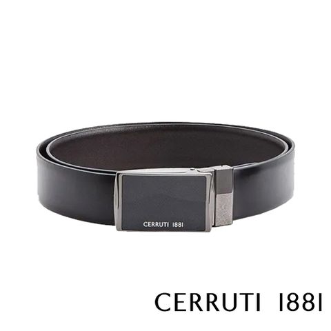 Cerruti 1881 限量2折 義大利頂級小牛皮皮帶 全新專櫃展示品 CECT04748M(深咖啡色 贈送禮提袋)