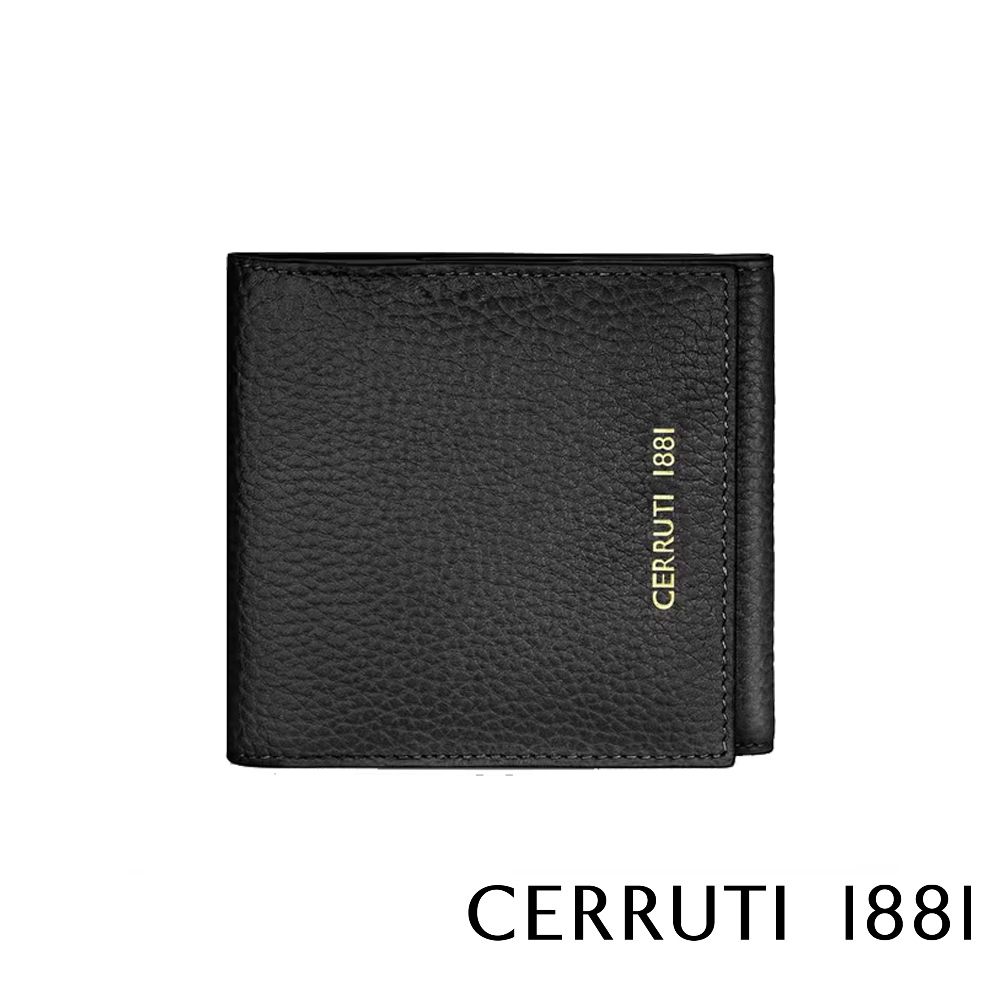 Cerruti 1881 限量2折 頂級小牛皮鈔票夾零錢包皮夾 CEPD06162M 贈禮盒提袋 全新專櫃展示品 (黑色)