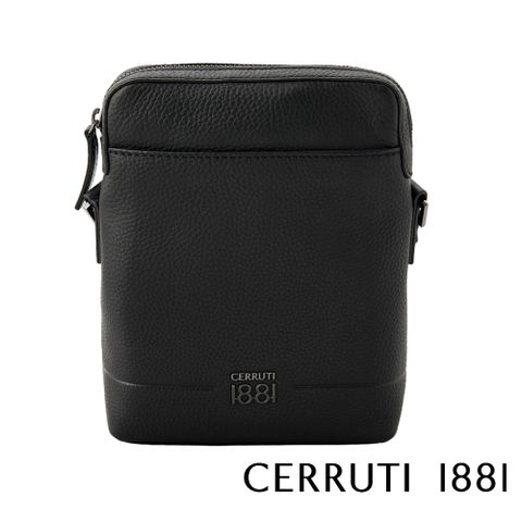 Cerruti 1881 限量2折 頂級義大利小牛皮斜背包 CEBO06825M 全新專櫃展示品(黑色)