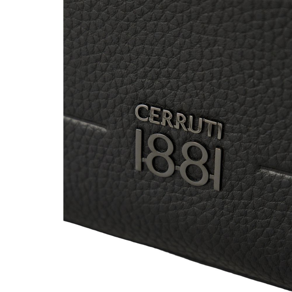 Cerruti 1881 限量2折 頂級義大利小牛皮斜背包 CEBO06825M 全新專櫃展示品(黑色)