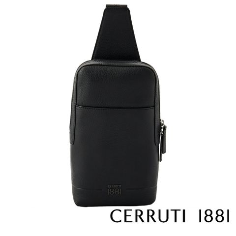 Cerruti 1881 限量2折 頂級義大利小牛皮單肩包 CEBO06823M 全新專櫃展示品(黑色)