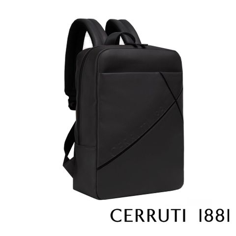 Cerruti 1881 限量2折 義大利頂級小牛皮後背包 CEZA06252M 全新專櫃展示品(黑色)