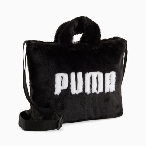 PUMA Core Fur Mini 托特包(F) 手提包 女包 斜背包 毛毛包 黑色-09065701