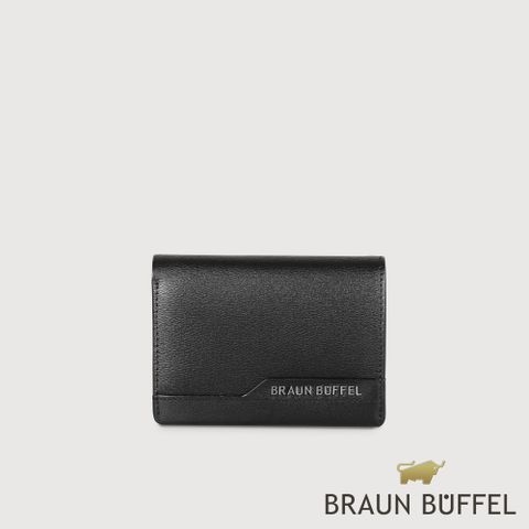 BRAUN BUFFEL 德國小金牛 台灣總代理 黎明 名片夾-黑色/BF822-141-BK