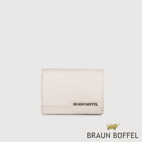 BRAUN BUFFEL 德國小金牛 台灣總代理 黎明 名片夾-粉筆白/BF822-141-CK