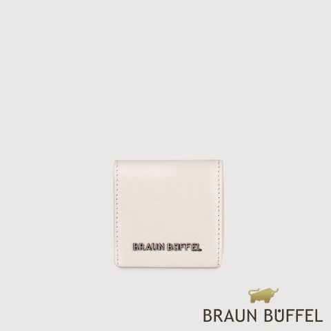 BRAUN BUFFEL 德國小金牛 台灣總代理 黎明 零錢包-粉筆白/BF822-160-CK