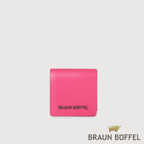 BRAUN BUFFEL 德國小金牛 台灣總代理 黎明 零錢包-亮粉紅色/BF822-160-LP