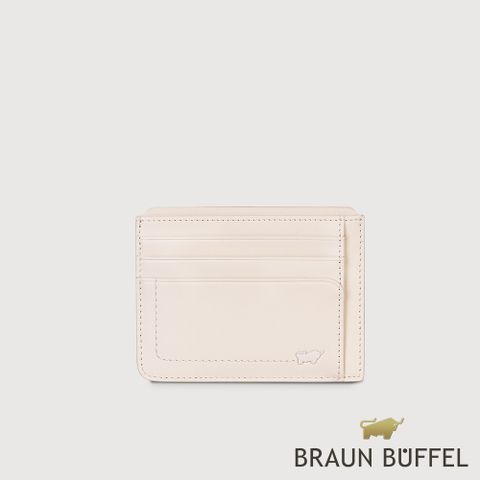 BRAUN BUFFEL 德國小金牛 台灣總代理 娜娜 10卡單層卡夾-粉筆白/BF810-151-CK