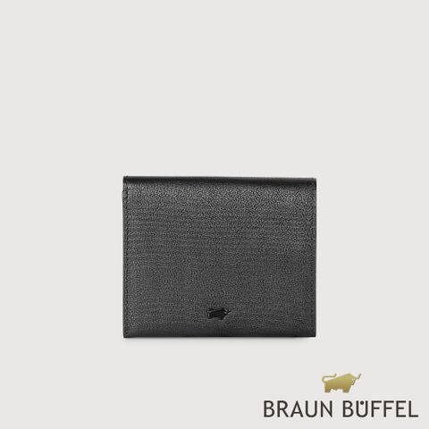 BRAUN BUFFEL 德國小金牛 台灣總代理 蔚藍 6卡兩折短夾-黑色/BF821-404-BK