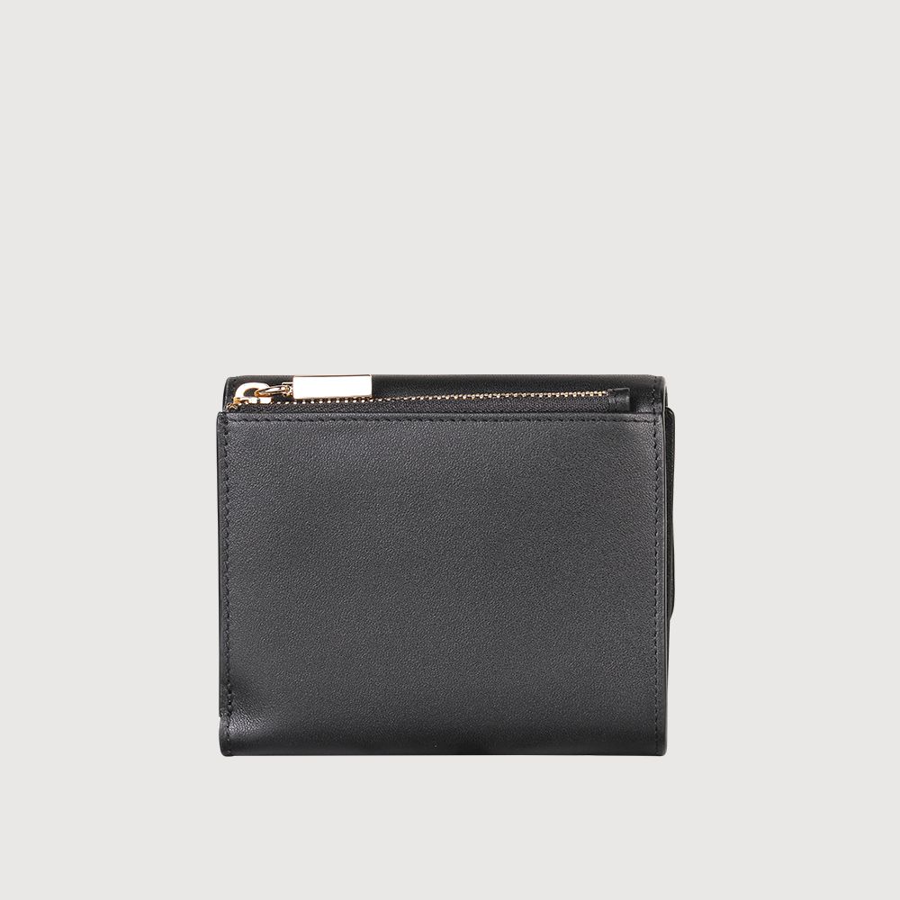 BRAUN BUFFEL 德國小金牛 台灣總代理 賽德琳 5卡三折短夾-黑色/BF828-414-BK