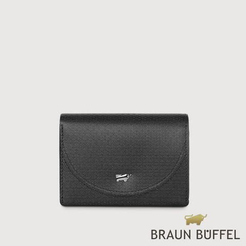 BRAUN BUFFEL 德國小金牛 台灣總代理 欣娜A 名片夾-黑色/BF842-141-BK