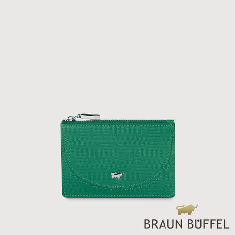 BRAUN BUFFEL 德國小金牛 台灣總代理 欣娜A 拉鍊零錢包-常綠色/BF842-163-EG