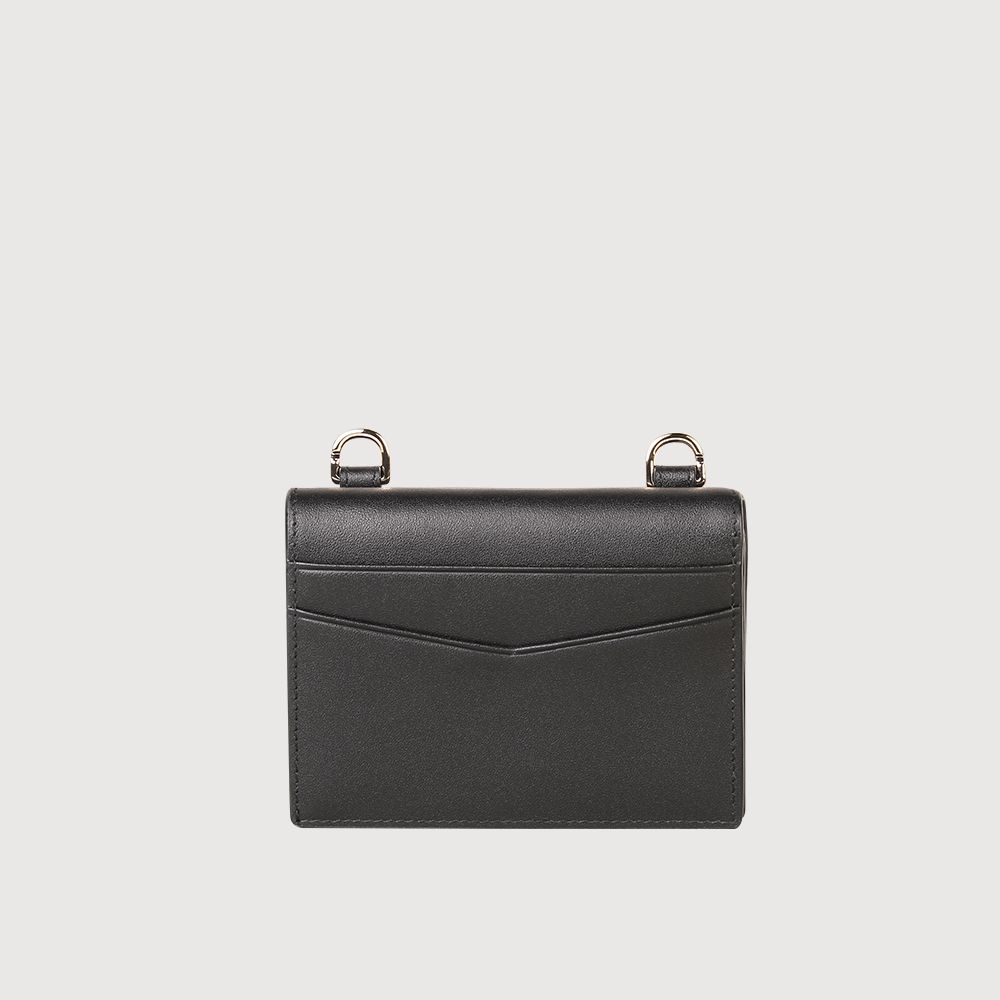 BRAUN BUFFEL 德國小金牛 台灣總代理 城市-A 8卡附背帶短夾-黑色/BF841-720-BK