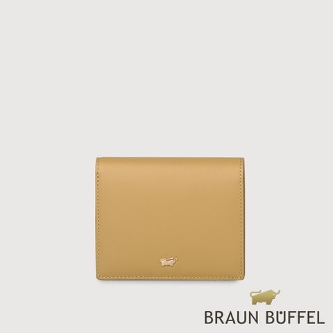 BRAUN BUFFEL 德國小金牛 台灣總代理 城市-A 4卡兩折短夾-淺棕色/BF841-401-CR