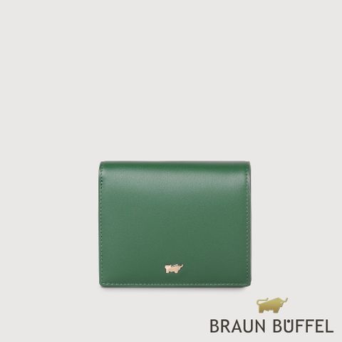 BRAUN BUFFEL 德國小金牛 台灣總代理 城市-A 4卡兩折短夾-常綠色/BF841-401-EG