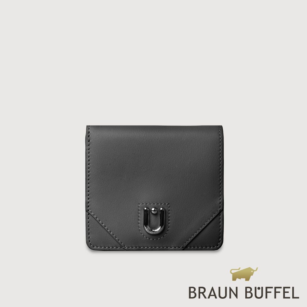 BRAUN BUFFEL 德國小金牛 台灣總代理 阿莉亞 7卡兩折短夾-黑色/BF843-403-BK