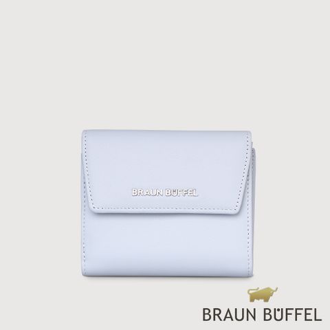 BRAUN BUFFEL 德國小金牛 台灣總代理 薇拉-A 8卡兩折短夾-淡藍色/BF850-404-CBL