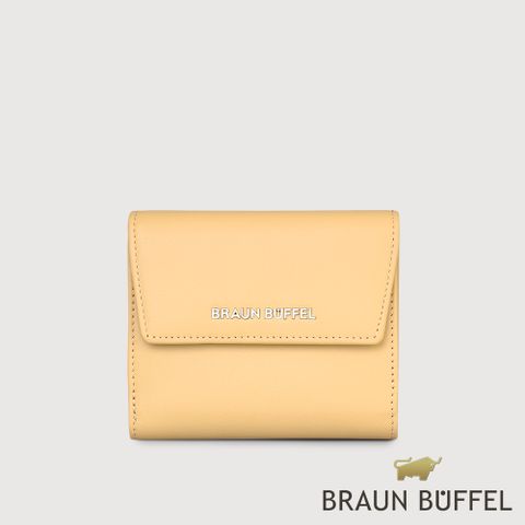 BRAUN BUFFEL 德國小金牛 台灣總代理 薇拉-A 8卡兩折短夾-淺棕色/BF850-404-CR