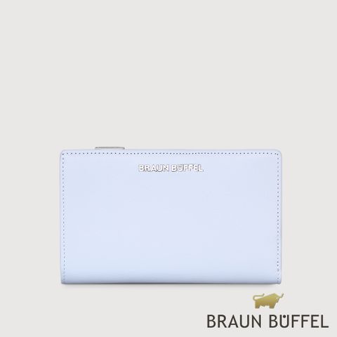 BRAUN BUFFEL 德國小金牛 台灣總代理 薇拉-A 11卡兩折中夾-淡藍色/BF850-502-CBL