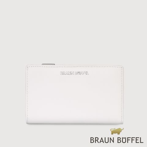 BRAUN BUFFEL 德國小金牛 台灣總代理 薇拉-A 11卡兩折中夾-白色/BF850-502-WT