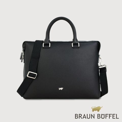 【BRAUN BUFFEL 德國小金牛】台灣總代理 諾瓦-A 公事包-黑色/BF564-65-BK