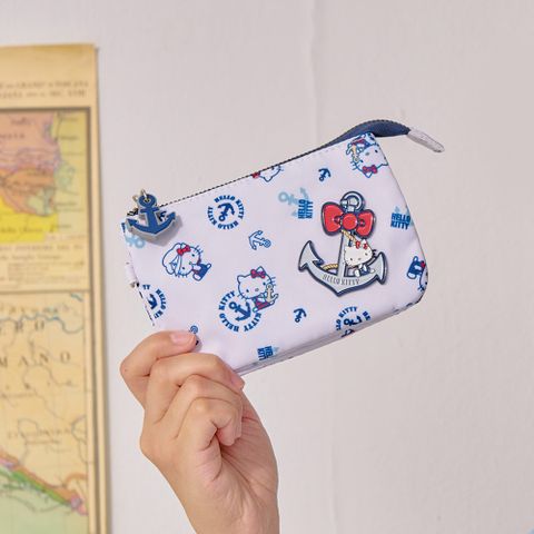 【Hello Kitty】皇家航海-三層零錢包-白 KT03J09WT(11GI)