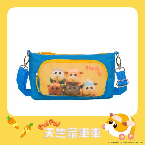 【人氣卡通】PUI PUI 天竺鼠車車-側背包(小)-藍配黃 AB6M1004223