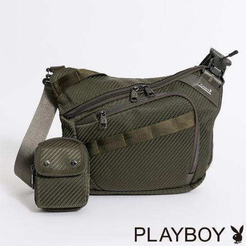 PLAYBOY - 斜背包 Power系列 - 墨綠色