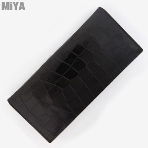 義大利牛皮真皮男鱷魚紋長夾 咖啡墨綠黑色 MiYA Magic Ｇ0762