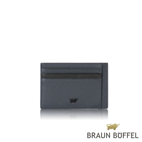 BRAUN BUFFEL 德國小金牛 台灣總代理 洛菲諾P-II 單層卡夾-藍色/BF347-151-NY