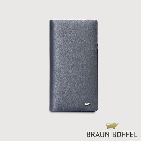 指定卡最高享11%【BRAUN BUFFEL 德國小金牛】台灣總代理 波索-A 15卡長夾-藍色/BF519-631-NY