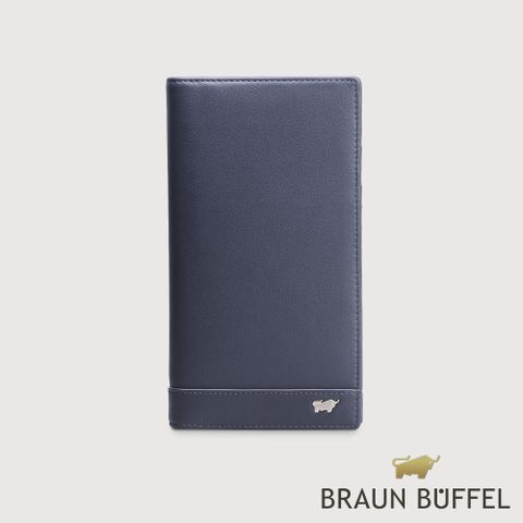【BRAUN BUFFEL 德國小金牛】台灣總代理 威爾 15卡長夾-午夜藍/BF529-631-MNB