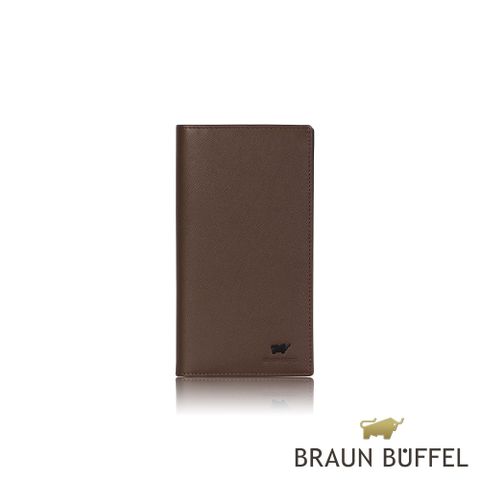 BRAUN BUFFEL 德國小金牛 台灣總代理 艾康 18卡長夾-咖啡色/BF366-631-BR