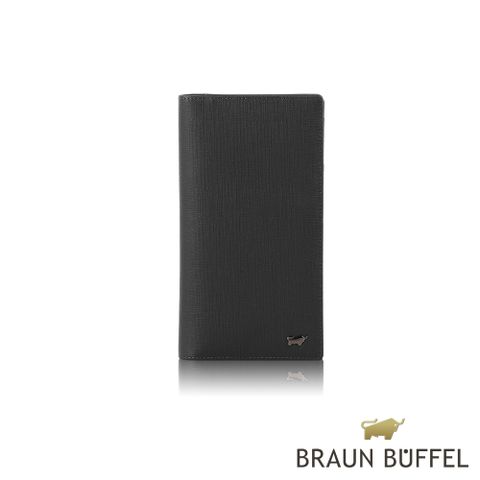 BRAUN BUFFEL 德國小金牛 台灣總代理 戰神 17卡拉鍊零錢袋長夾-黑色/BF378-631-BK