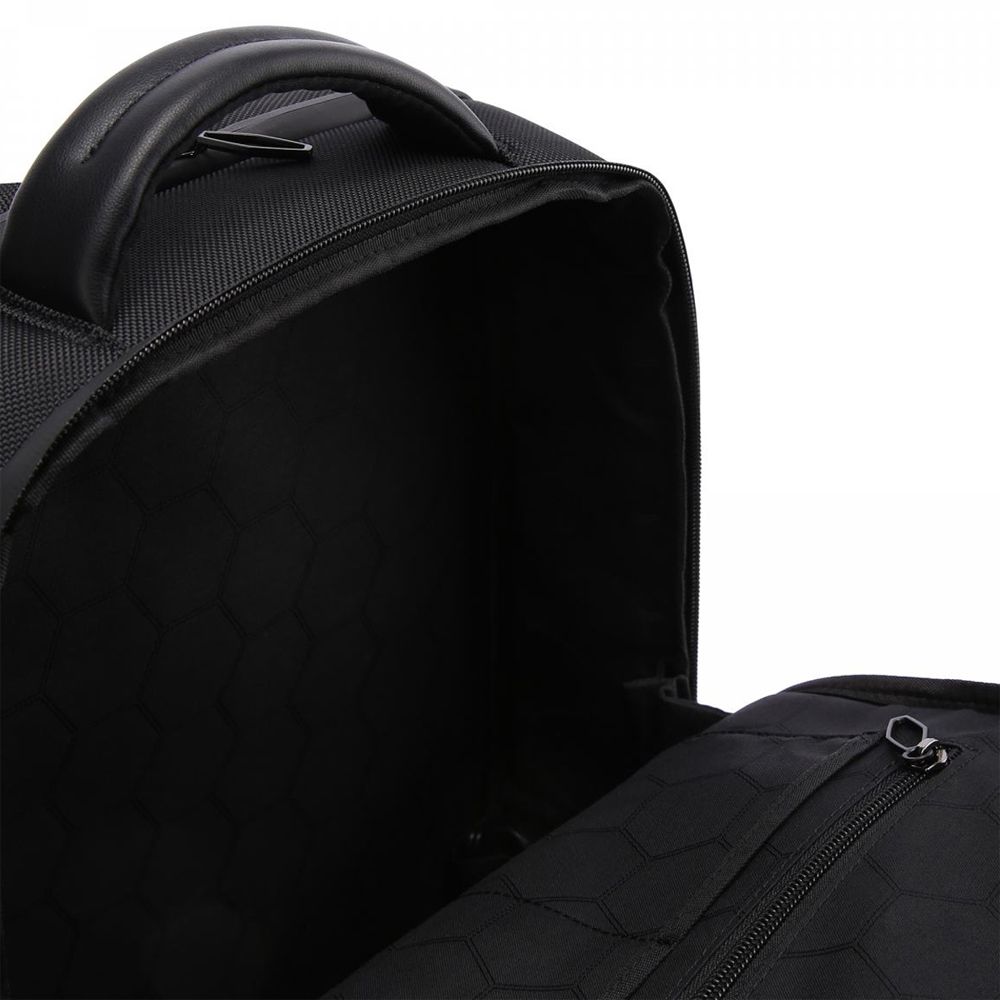 藍寶堅尼 【Automobili Lamborghini】 限量2折 頂級義大利皮革後背包 LBZA00358T 全新專櫃展示品(黑色)
