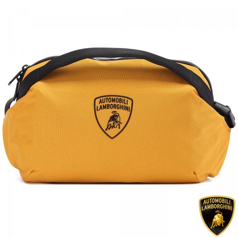 【Automobili Lamborghini】頂級義大利超跑 限量2折 休閒腰包側背包 LBBO00401T 全新專櫃展示品 (黃色)